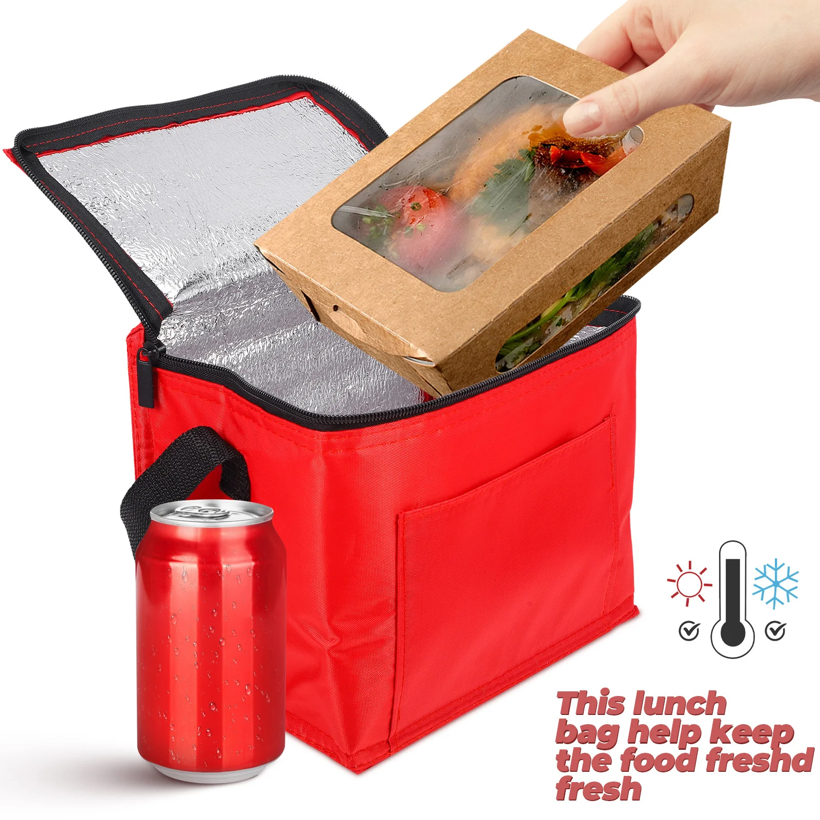 

Portable Insulated Lunch Bag Multi-Function Bento Cooler Pouch for Men Women Kids Snack Fruit Drink Storage Travel Bag