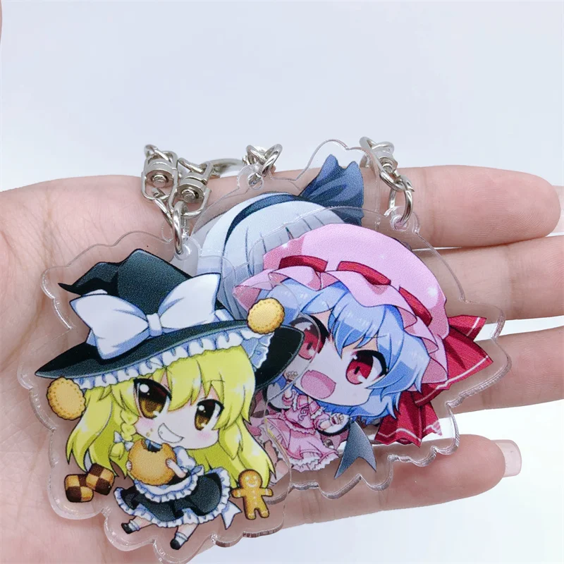 Anime Cartoons Keychain Hakurei Reimu Elis Game Anime Cosplay Accessories Pendant Cartoon Badge Gift