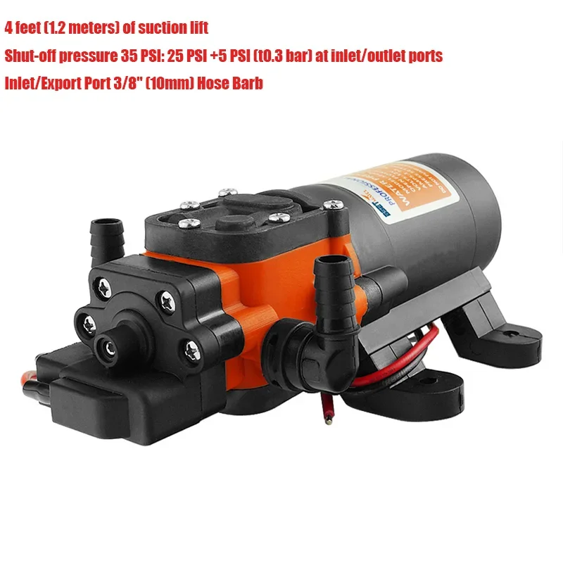 35PSI 12V Marine Water Pump Diaphragm Self Priming Pump Boat Accessories Showers Toilets Water Transfer Motor for RV Caravan