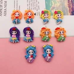10pcs Hot Selling Resin Cute Newest Colorful Princess Girl Charm for Keychain, Earring, Scrapbooking, DIY Making, Necklace
