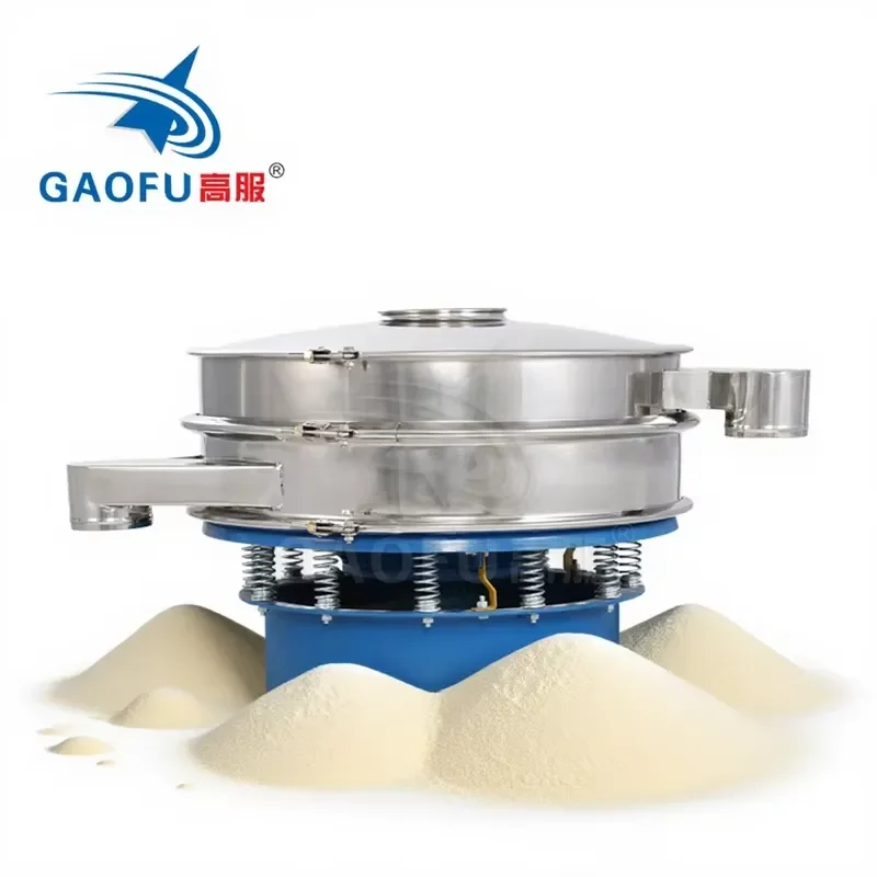 Wheat Flour Sieving Corn Starch Screening Vibrating Motor Separator Screen Food Powder Sifter Rotary Vibrating Sieve Machine