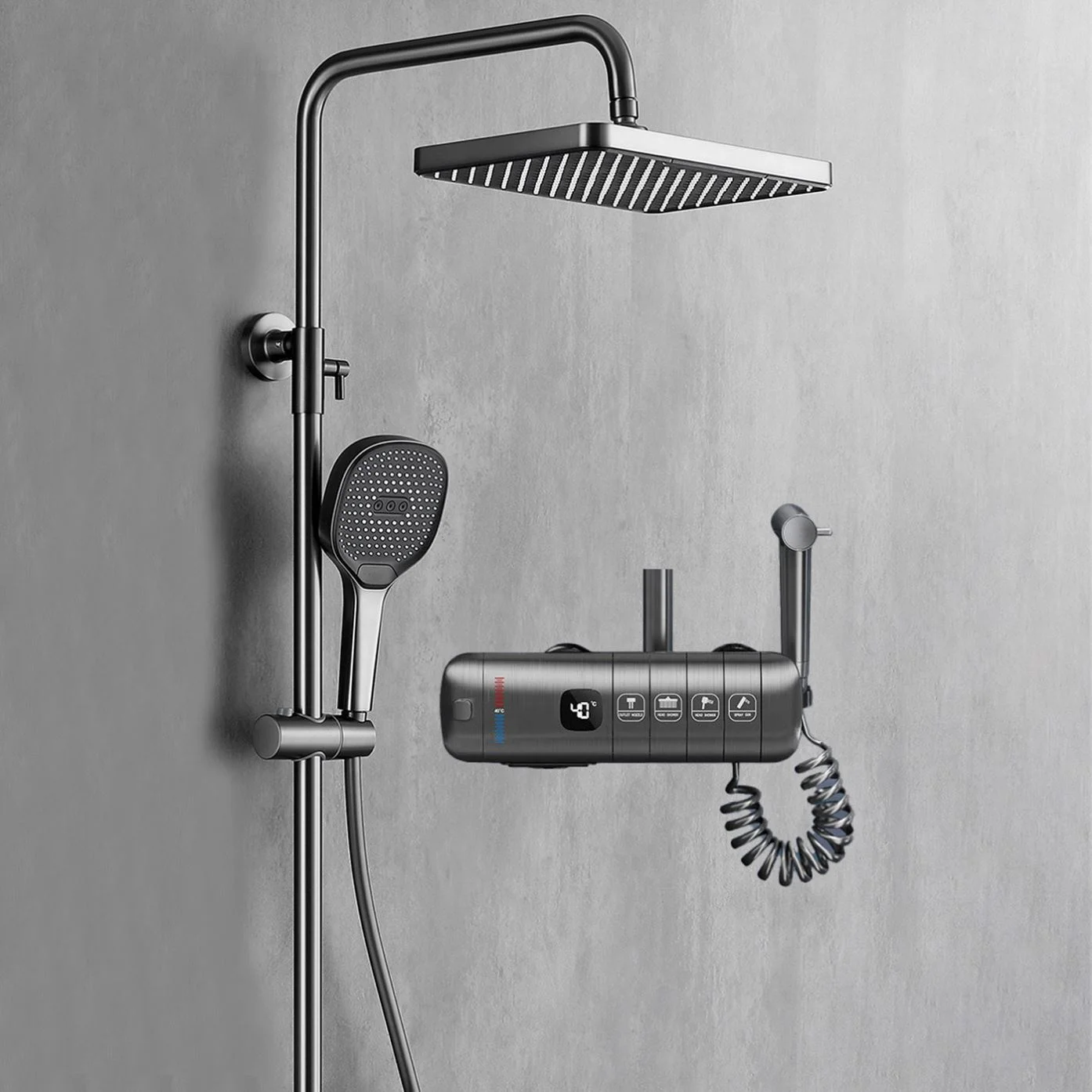 Shower Set Good Selling Thermostatic Digital Piano Keys Washroom Bathroom Thermostatic Shower Set