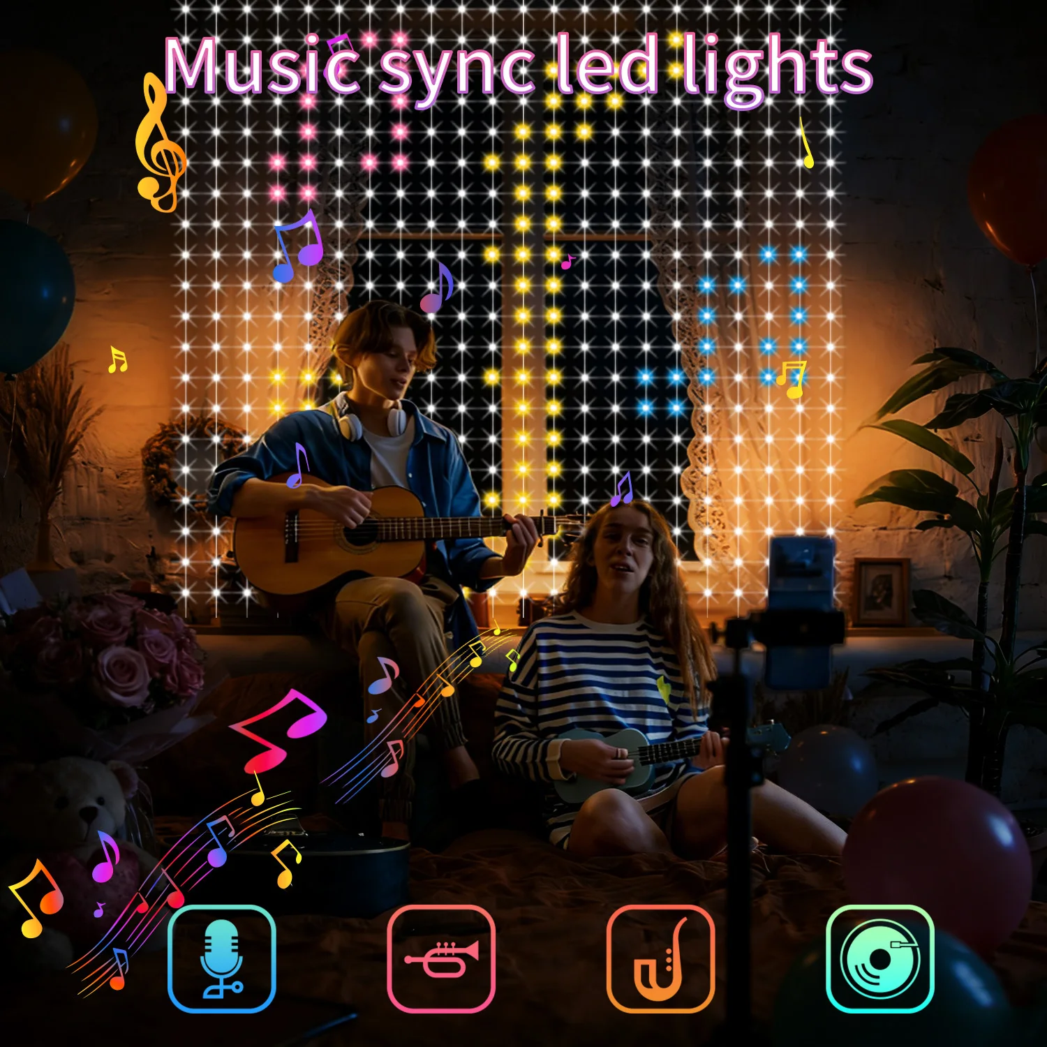 

Светодиодная гирлянда-штора, 400 светодиодов, светодиодная лента для граффити своими руками, милый подарок, декор для свадьбы и семейных праздников.