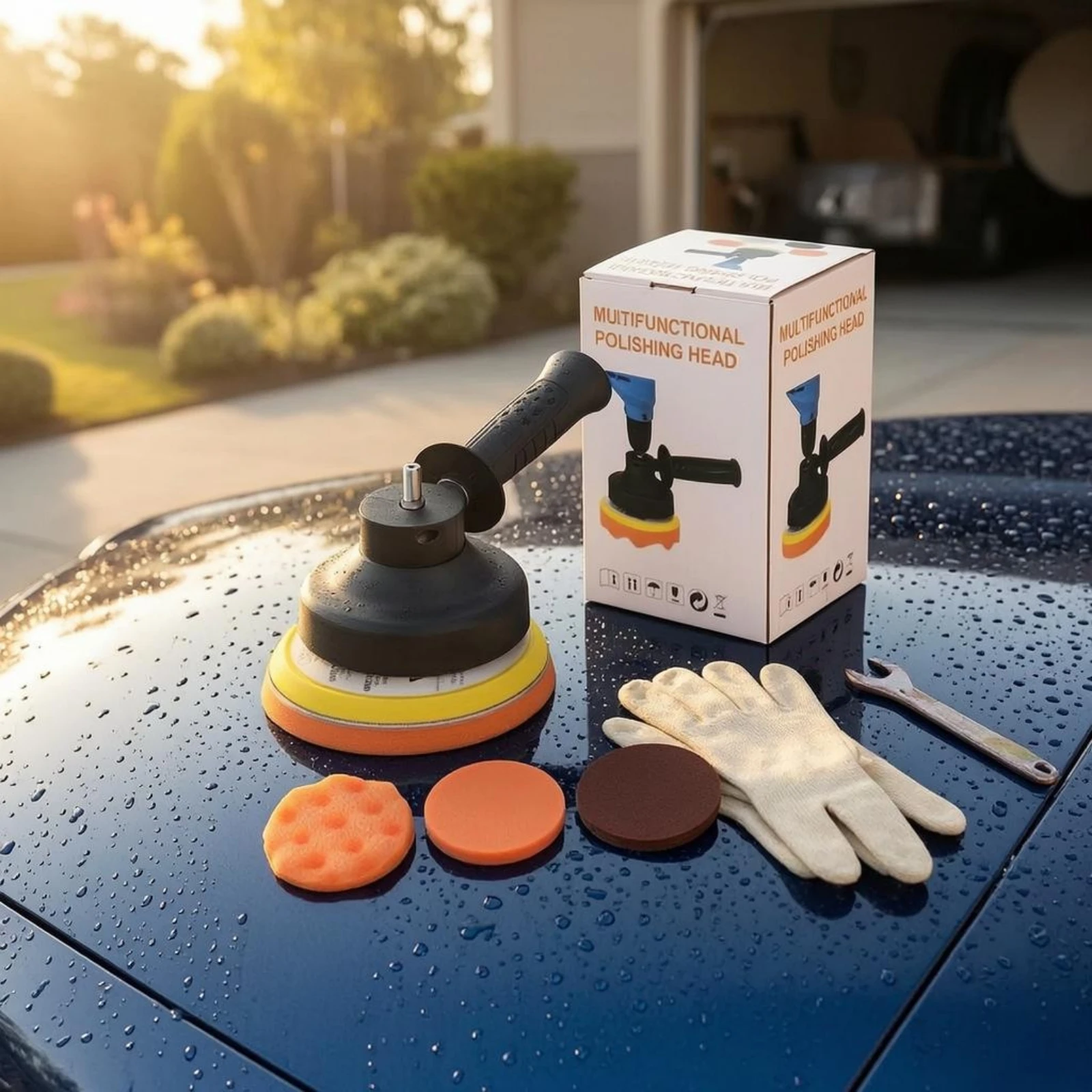 Drill Polishing Head Metal Shank Waxing Head Adapter Car Care Tool Wrench Included Auto Accessory Long-Lasting