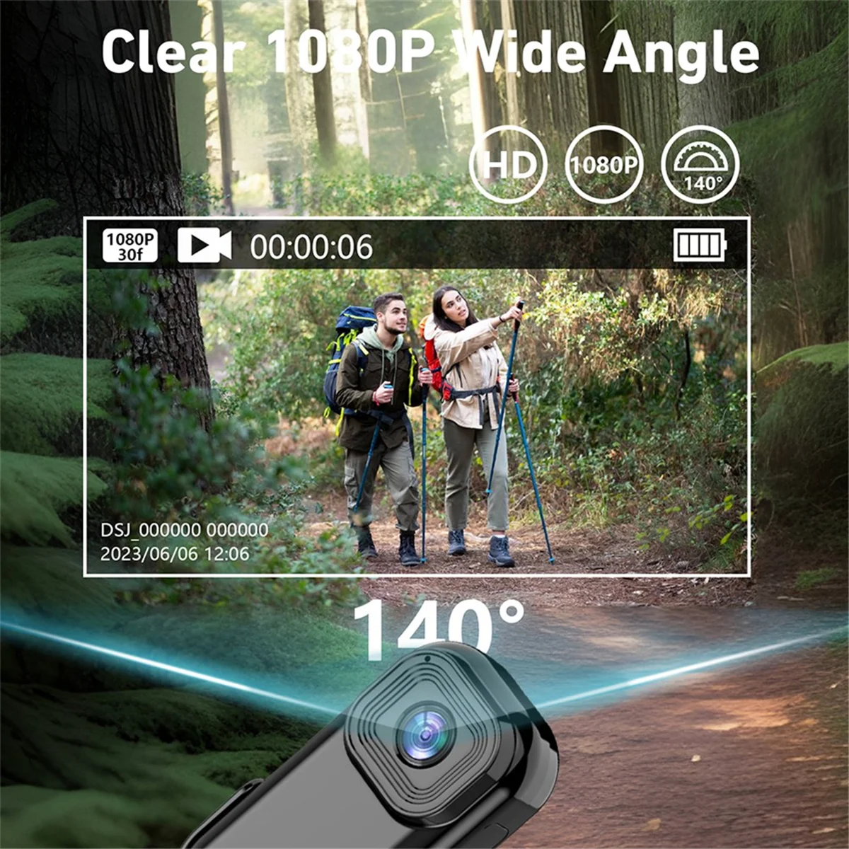 1080p Wifi Pocket Kamera tragbare Body Cam Sport DV Action Kamera mit Bildschirm Video aufzeichnung Tasche Kamera zurück