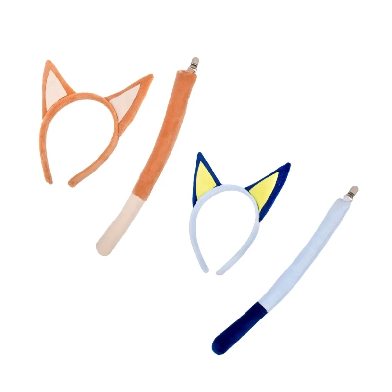 

Dog Ear and Tail Costume Headwear Soft Fabric for Party Fun Halloween Accessory Drop shipping