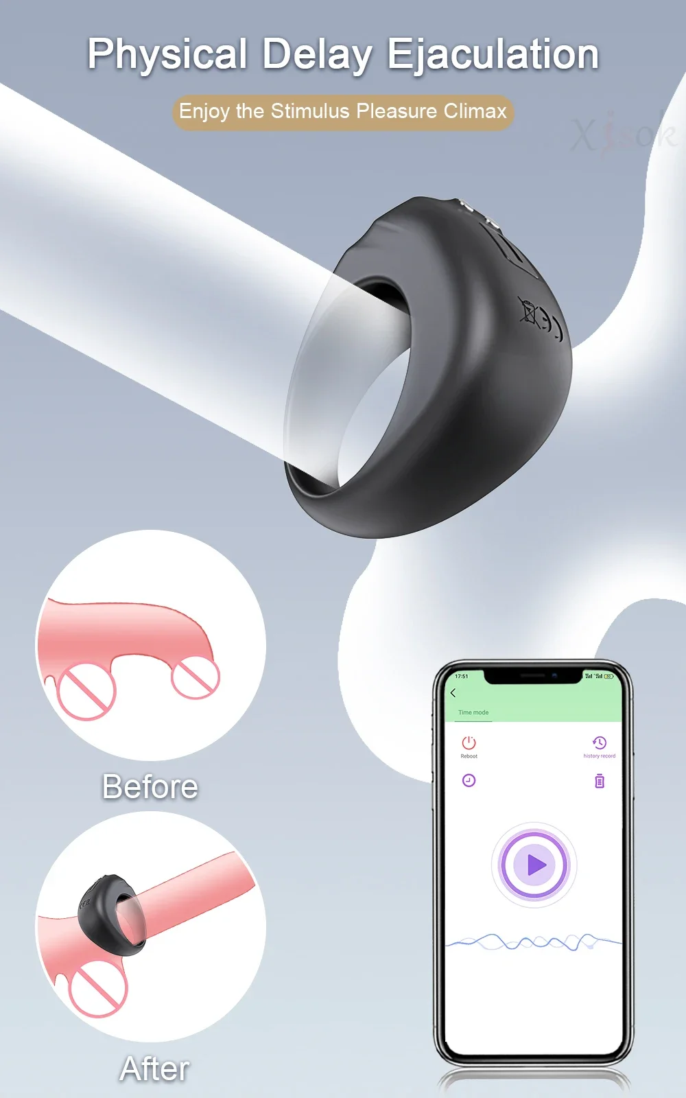 Smart Cock ring Sex Spielzeug für Männer Paare Verzögerung Ejakulation APP  Daten Zähler Penis Ring Cockring Elastische Silikon Erwachsene Waren 18 +