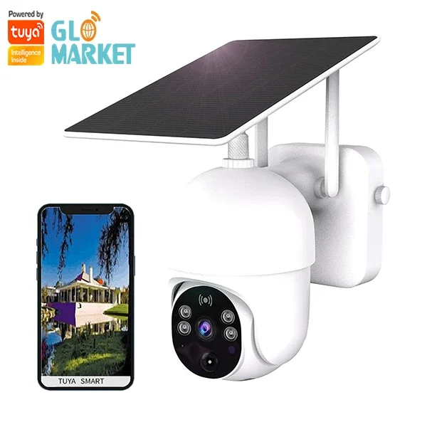 

Glomarket Tuya Smart Wifi Solar Camera Outdoor Power Waterproof App Control Pir Motion Detect Security Smart Camera