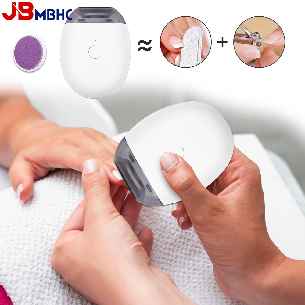 2 في 1 الكهربائية مسمار المقص القاطع مع مصباح ليد التلقائي طاحونة الأظافر المتقلب للطفل الكبار أدوات مانيكير صغيرة العناية بالأظافر #1