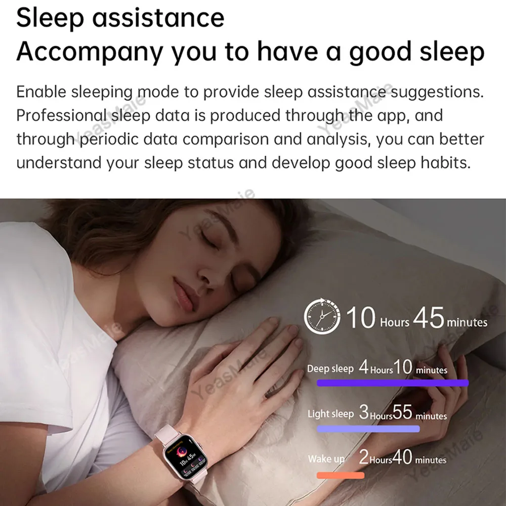 ใหม่นาฬิกาอัจฉริยะ1.83 "หน้าจอสีใหญ่สำหรับผู้หญิงผู้ชายนาฬิกาข้อมือดิจิตอลสำหรับผู้หญิงหน้าปัดสีออกแบบได้ตามที่ต้องการแบบนาฬิกาอัจฉริยะบลูทูธหน้าจอสี