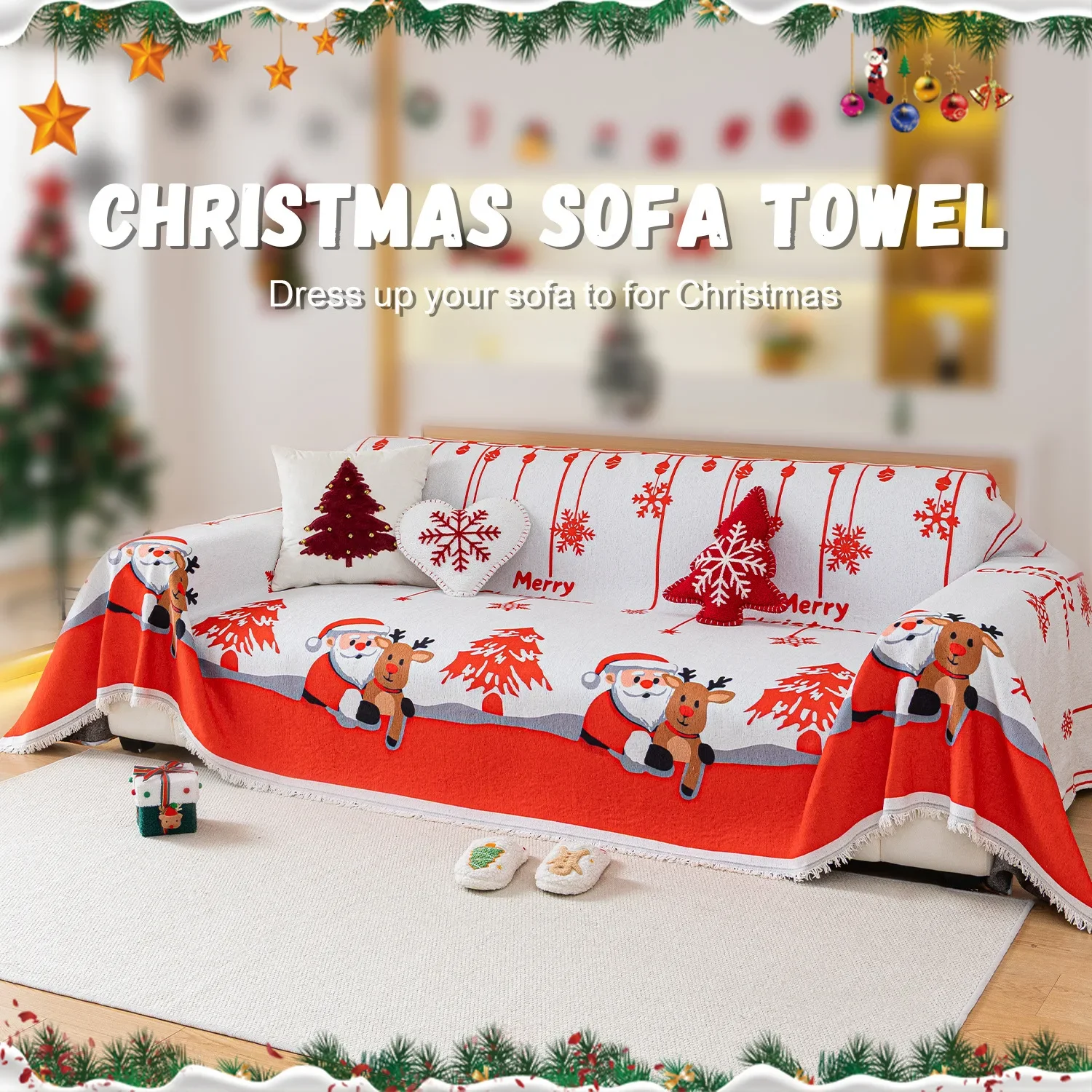2025 New One-piece Christmas-themed Sofa Cover Blanket for The Living Room Sofa Covers Couch Covers for Sofas