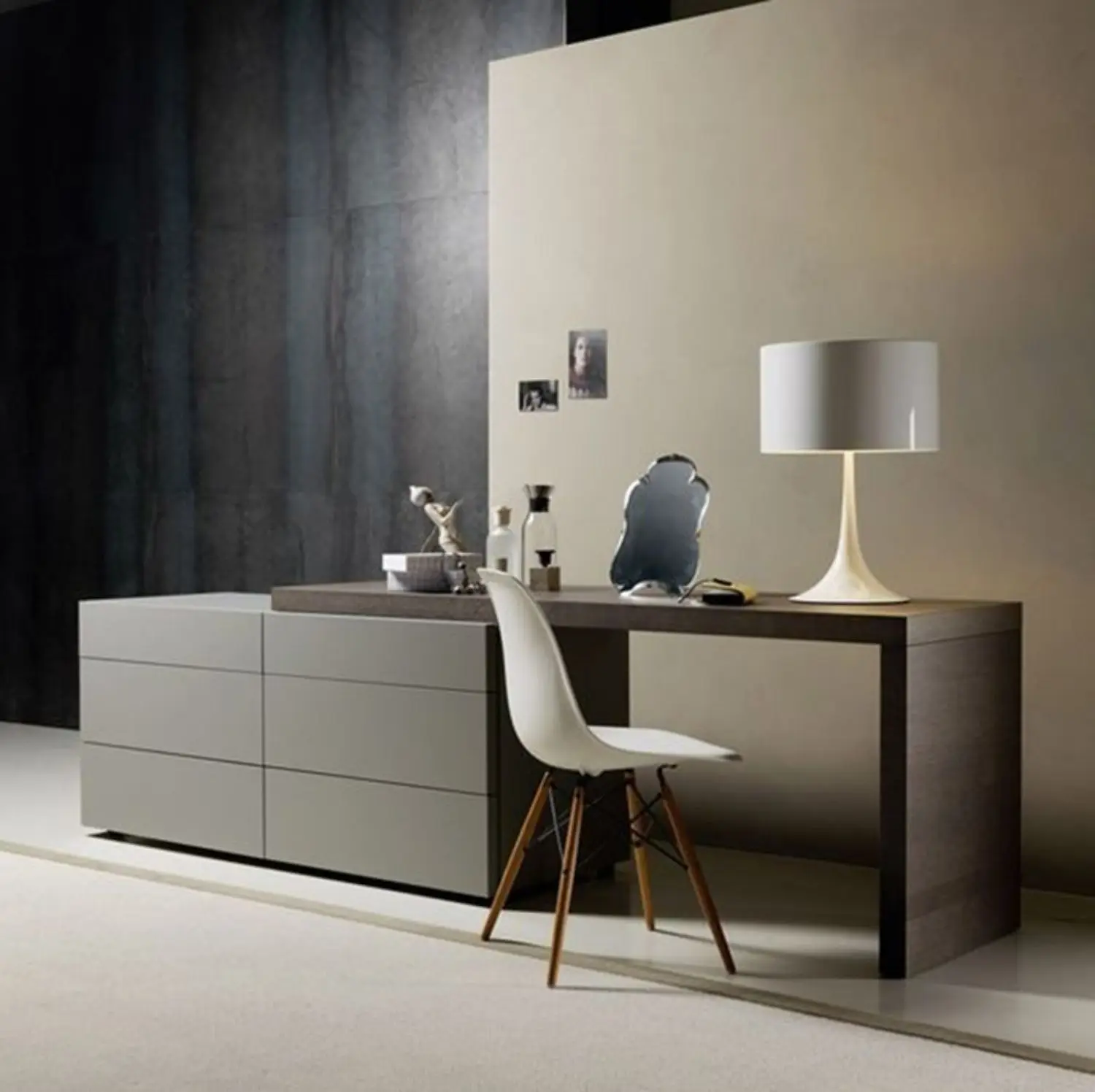 

Nordic lacquered dresser, Italian minimalist bedroom desk, chest of drawers, combination storage dressing table