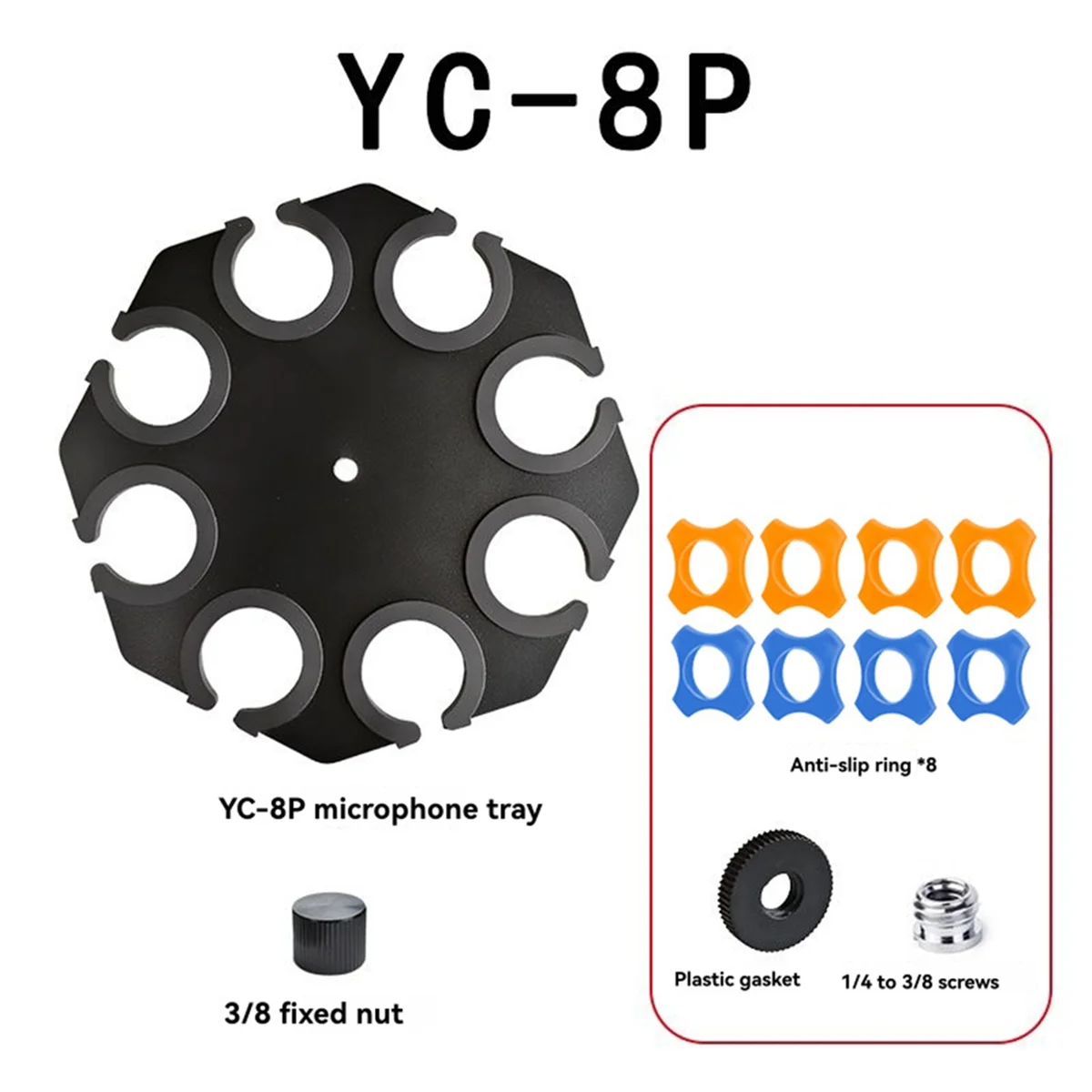 

NEW Microphone Holder, Multi Mic Holder for Wired and Wireless Mics, Multiple Microphone Organizer and Display YC-8P