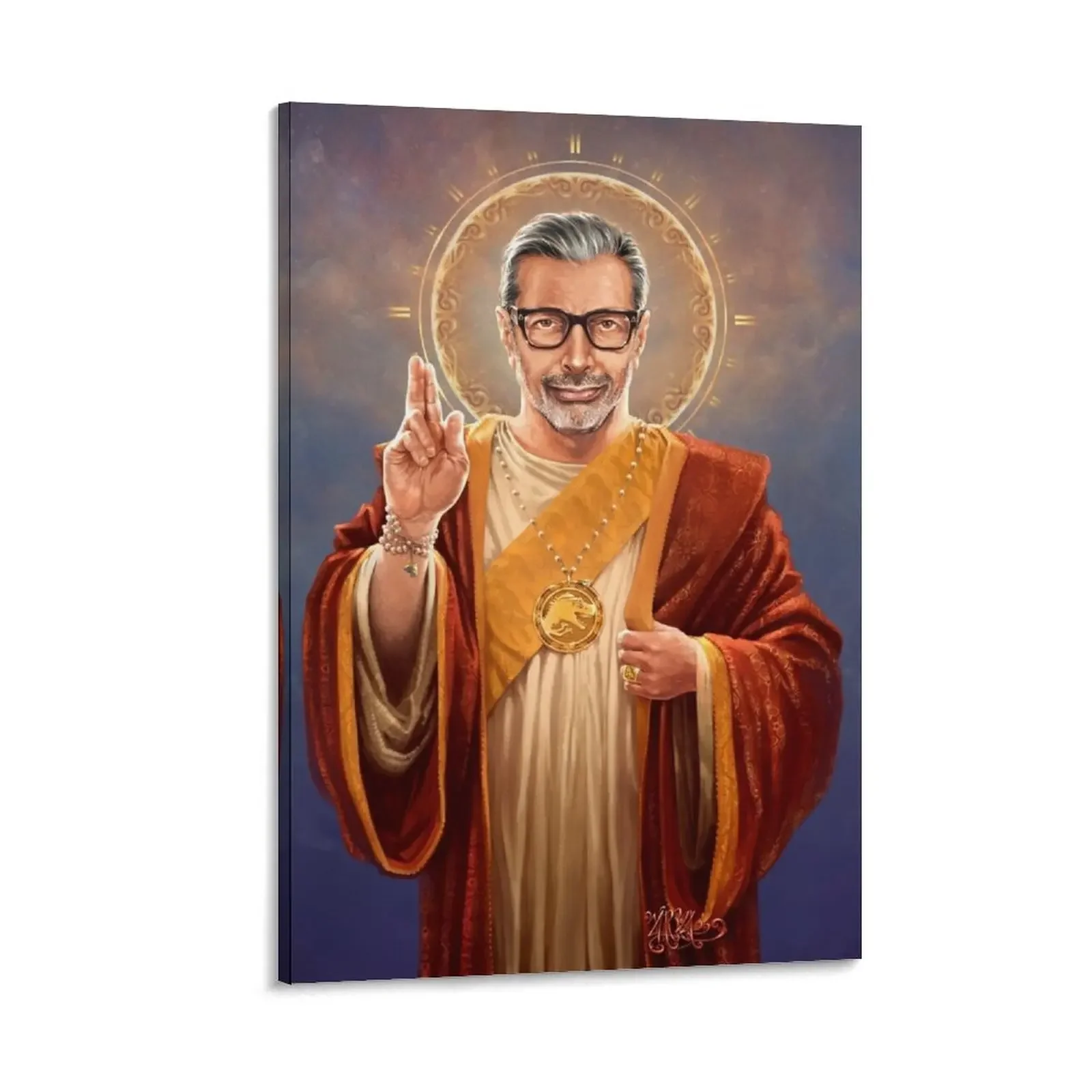 

Saint Jeff of Goldblum - Jeff Goldblum Original Religious Painting Canvas Painting Wall decoration poster decoration aesthetic