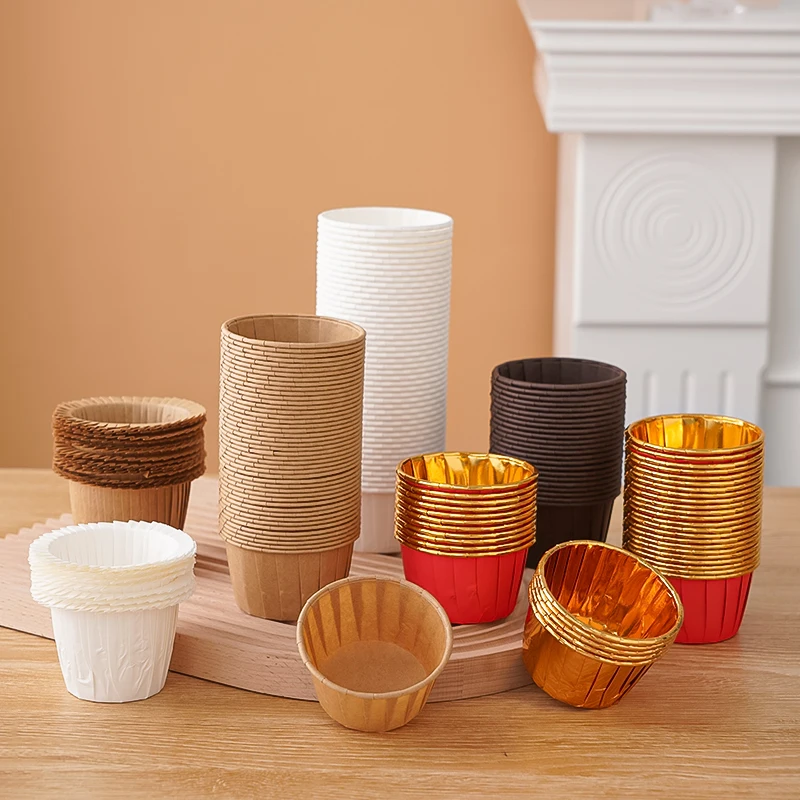 The latest baking cups, curling and flanging folding cake cupboards, 50 baking cups and high temperature cups