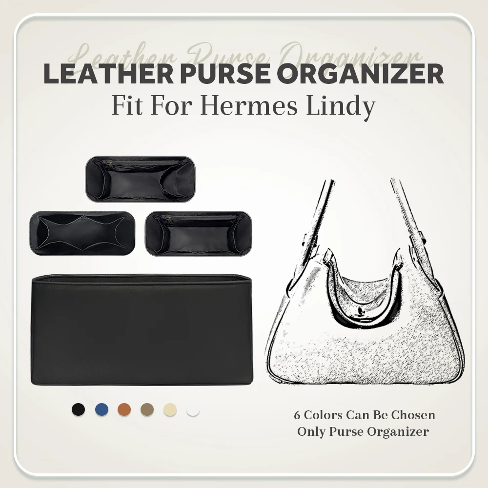 Leather Purse Organizer Insert, Cosmetics Inside Bag Organizer Insert Fit for Hermes Lindy Handbag Inner Storage Bag In Bag