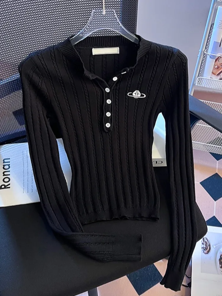 Pure Desire Spicy Girl f Open Knitted ort Pullover Damen Herbst Winter Inner Wear Slim Fit ort Sle Strickwaren