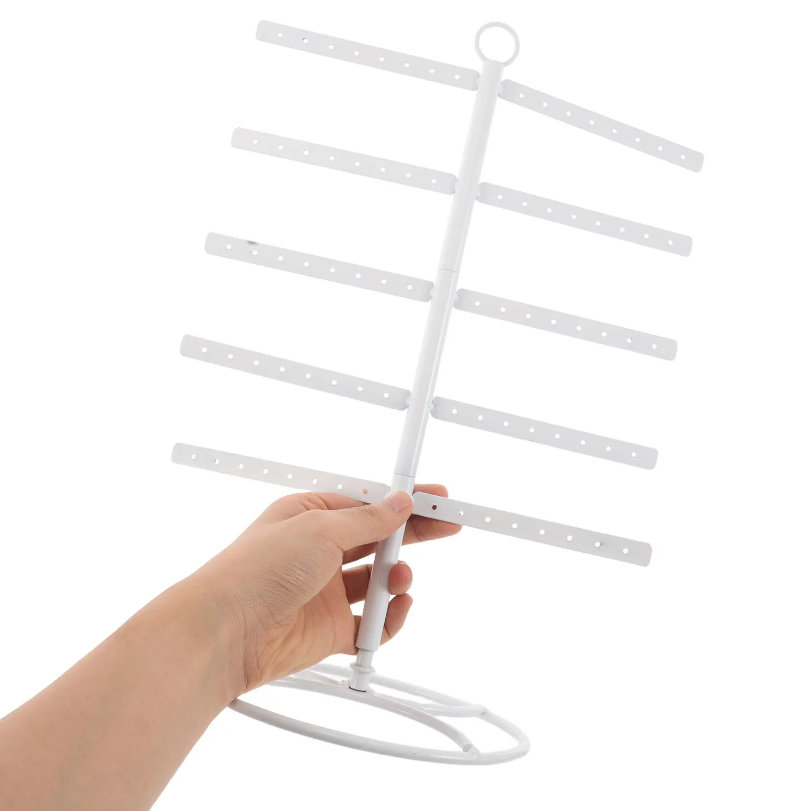 

Multi Tier Earring Storage Organizer Metal T Shape Stand Jewelry Display Rack for Necklaces Bracelets Retail Display