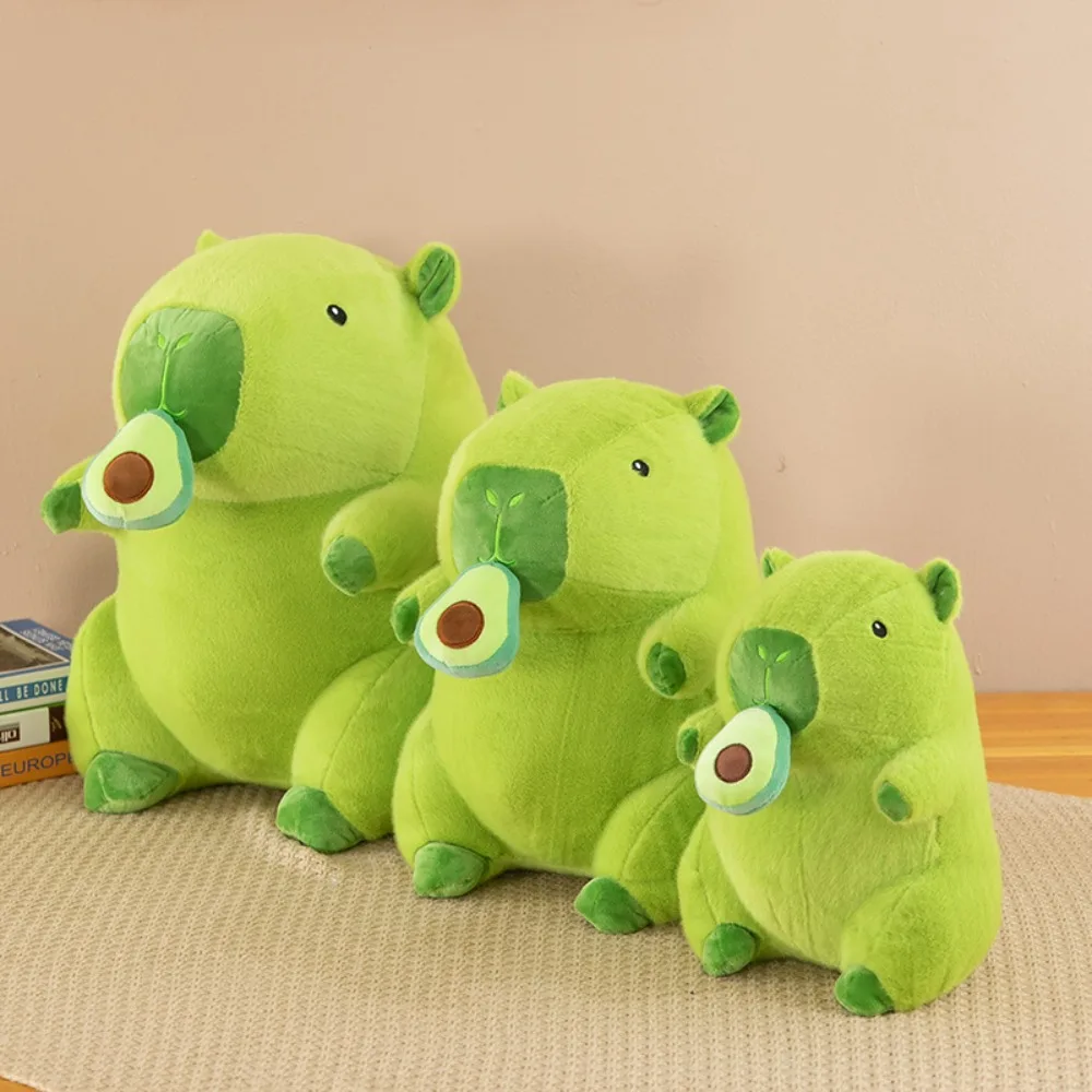 Juguete de peluche de capibara de aguacate de algodón PP, muñeco de capibara de fresa esponjoso de simulación, Capibara rosa suave, juguete esponjoso de Anime, decoración del hogar