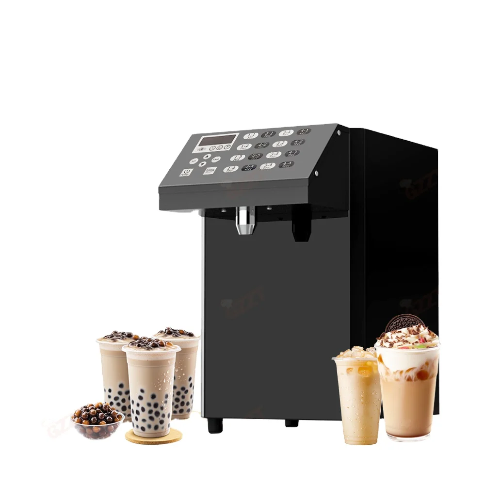 

Commercial 8.5L Bubble Tea Syrup Dispenser Stainless Steel Liner Milk Tea Shops 220v 110V Fructose Measuring Machine 16 Keys