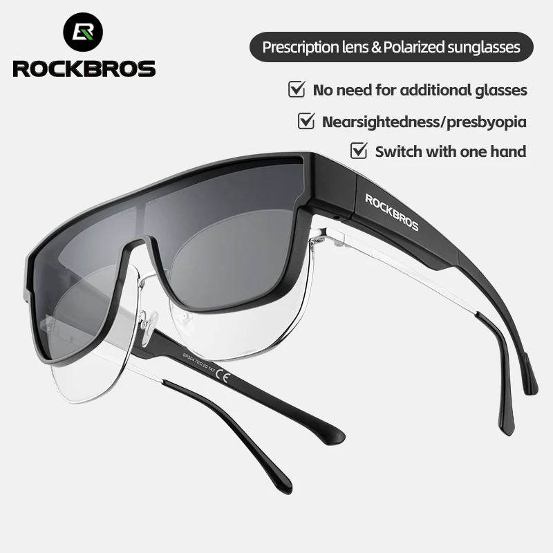 ROCKBROS Polarized Cycling Sunglasses Mutilfunctional Glasses UV Protection Set Glasses Frame Compatible Men's Women's Sunglass