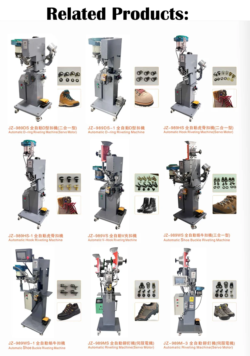 2026hot sale JZ-918HQ Pneumatic Plastic Hook Button Attaching Machine Shoemaking Machines for Safety Shoe Production