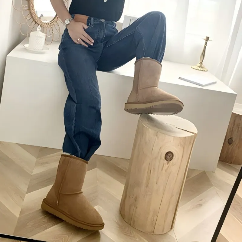 

Genuine Shearling Mid-Calf Boots. Experience Ultimate, All-Winter Warmth & Comfort.