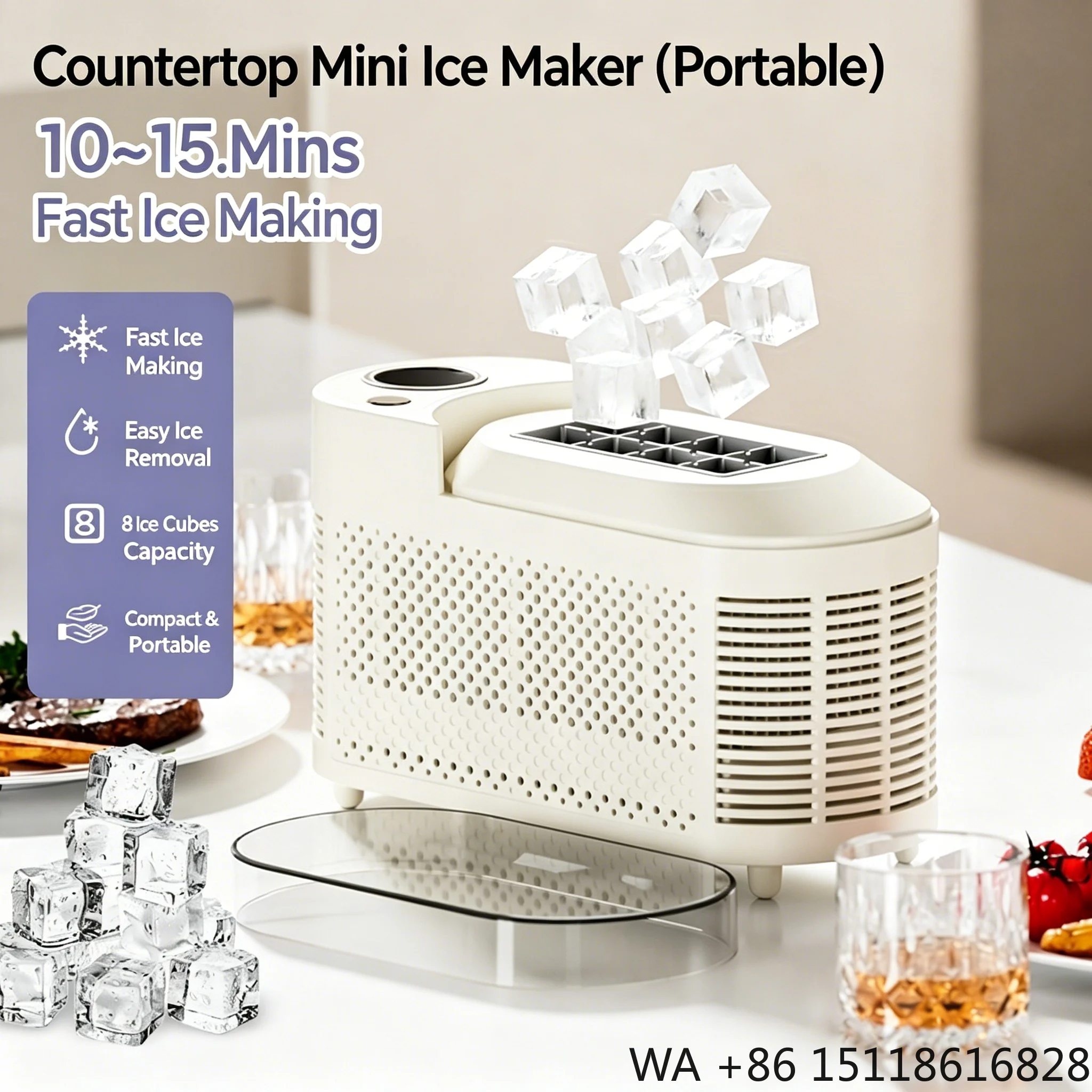 Hot Sale Portable Ice Maker USB Electric Ice Machine with Custom Service for Dormitory Office and Camping