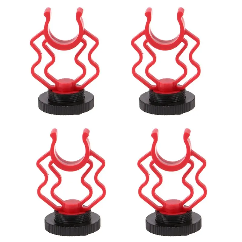 AED7-4Pcs Universal Microphone Wavy Shock Mount Adapter Plastic Microphone Bracket Mount Replacement Shockmount Accessories