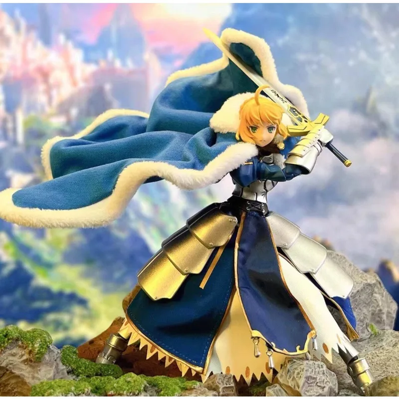 

1/12 Scale Adventure Game Character Blue Handmade Skirt Clothes Model for 6'' Figma Saber 2.0 Action Figures Body Scene Decor