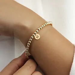 Bead elastic beaded 26 letter bracelet casual daily assorted niche trend accessories simple high sense