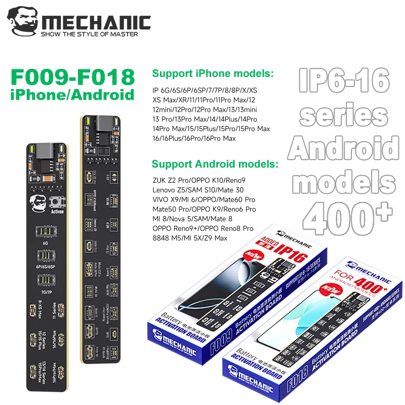 MECHANIC F018 F009 Battery Activation Detection Board Intelligent Identification For iPhone 6-16Pro Max Android Phone Activation