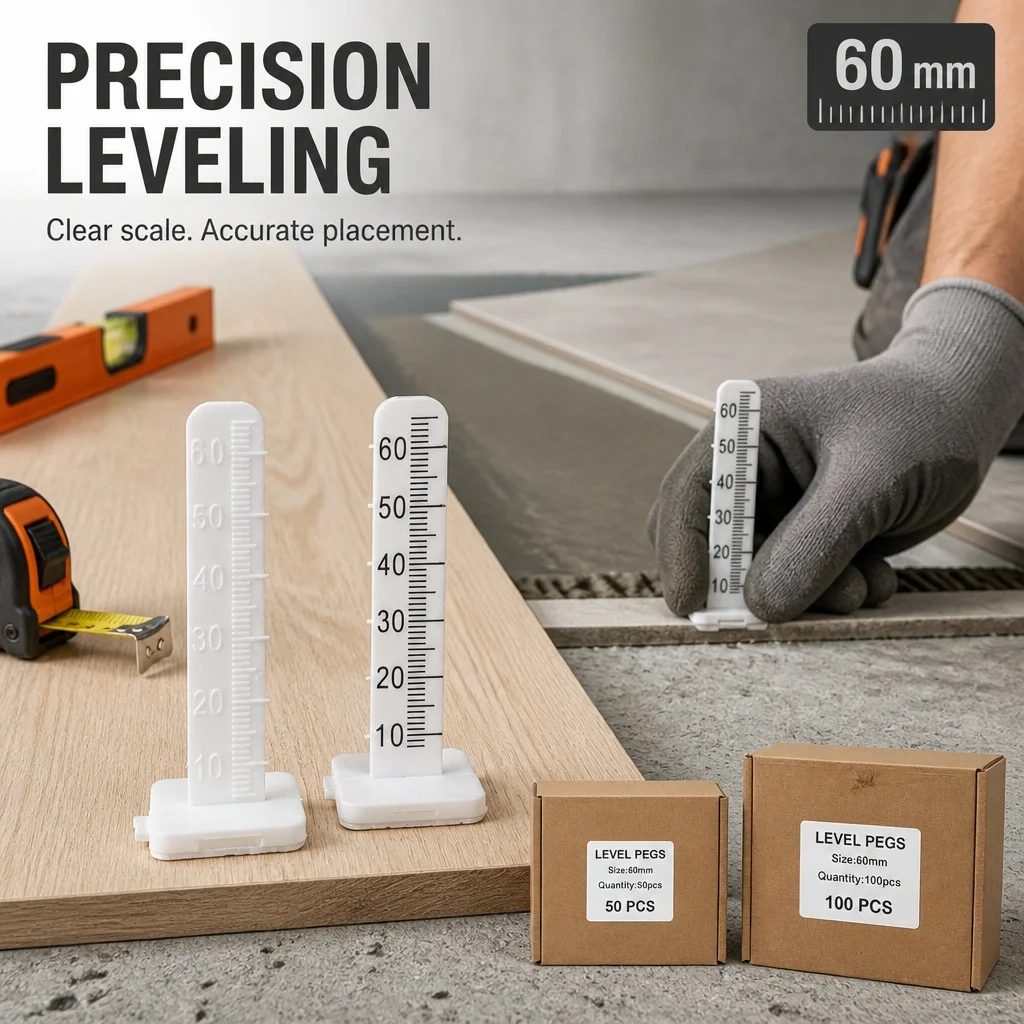 60mm Selbstnivellierende Stifte Selbstklebende Nivellierstifte Betonboden-Nivellierstift 6cm Epoxid-Nivellierstift für Bauprojekte – Detail 3
