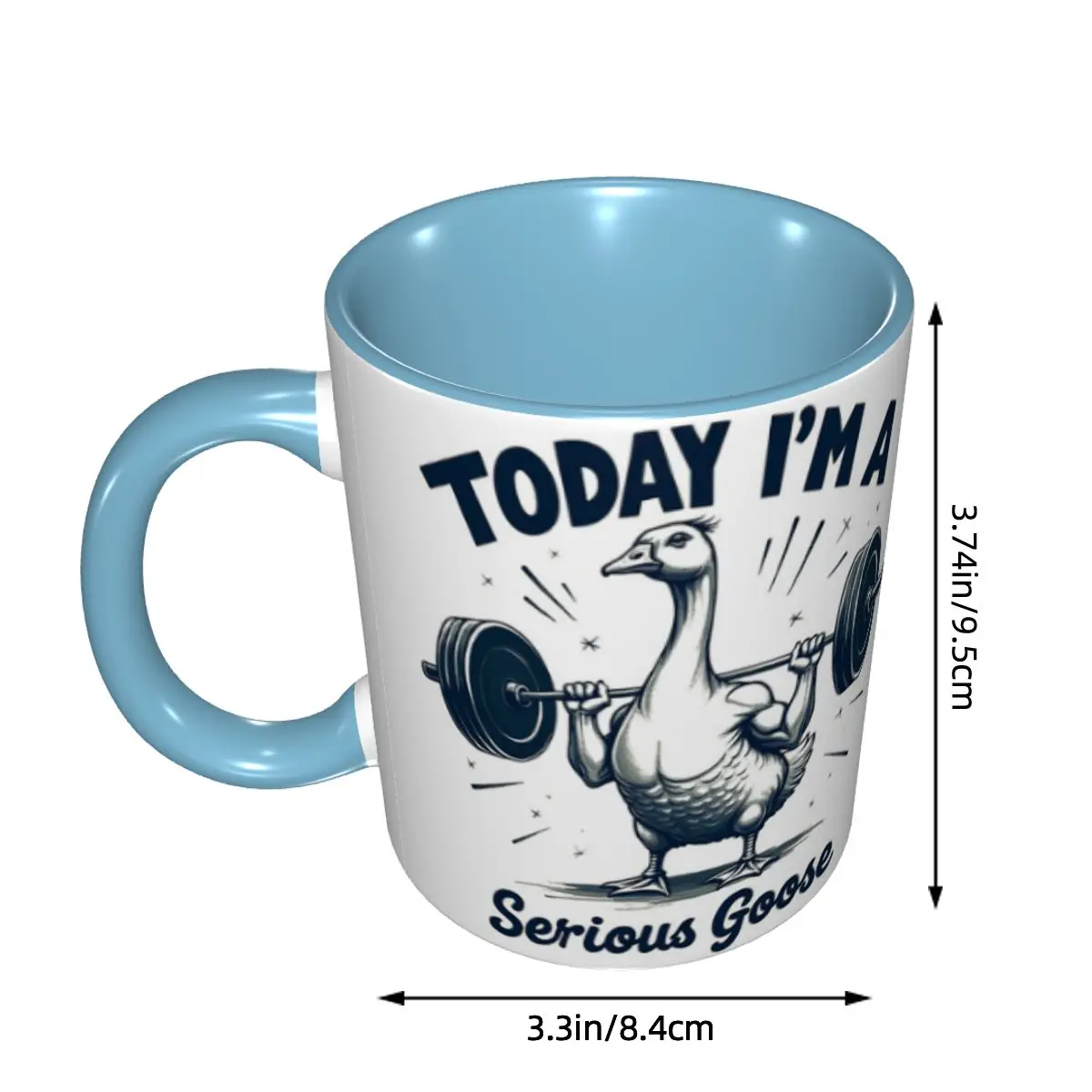 Today I'm A Serious Goose Lifting Weights Gym Mug Funny Ceramic Coffee Cups Tea Mugs Milk Cup Drinkware Gifts for Woman Man