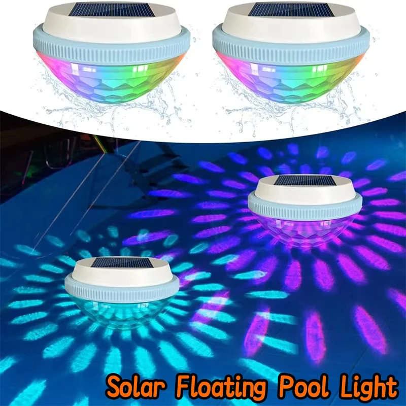 

Солнечный плавающий светильник для бассейна, светодиодный RGB цветной проектор, перезаряжаемый атмосферный светильник для бассейна, ванной комнаты, декор для вечеринки