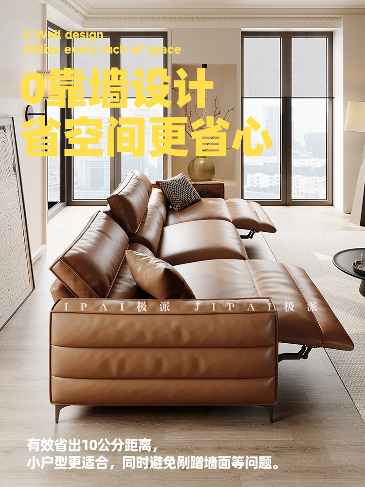 Brown functional sofa living room small apartment medium ancient