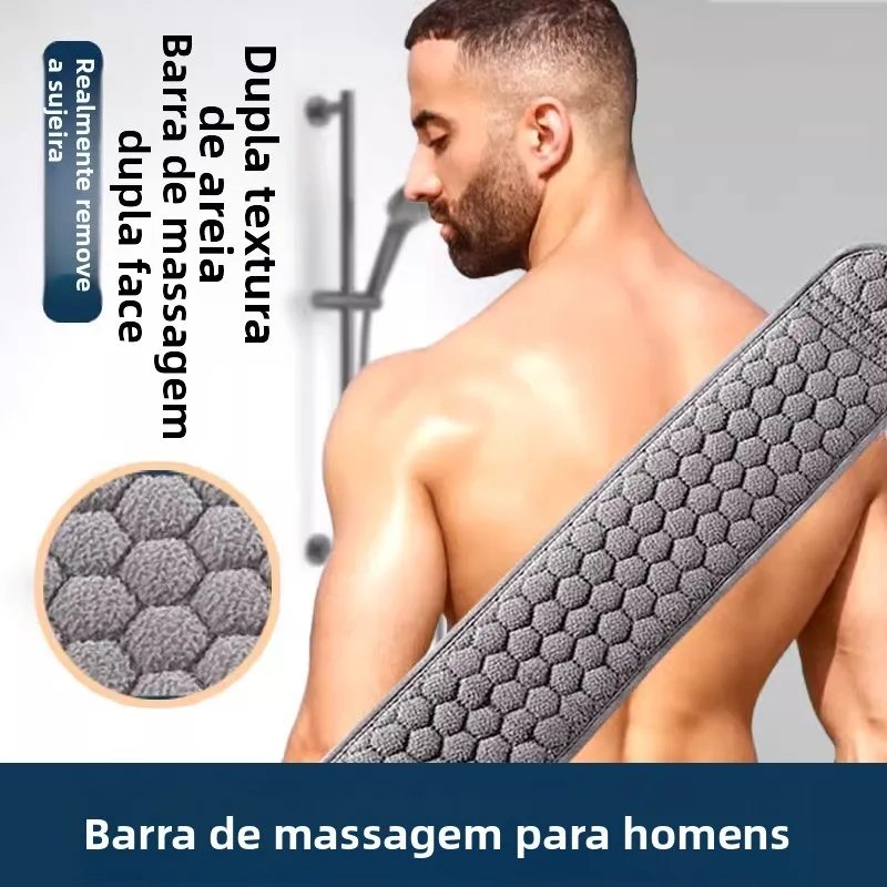 high-quality-long-double-sided-exfoliating-bath-towel-men's-special-mud-removal-scrubbing-towel-for-travel-storage-set