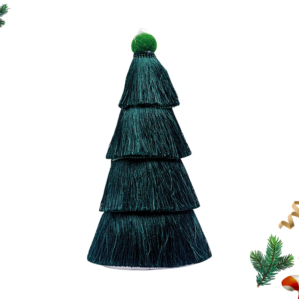 

Dark Green Christmas Tree Hanging Decor Tassel Unique Ornament for Wedding Party Home Office Holiday Decoration