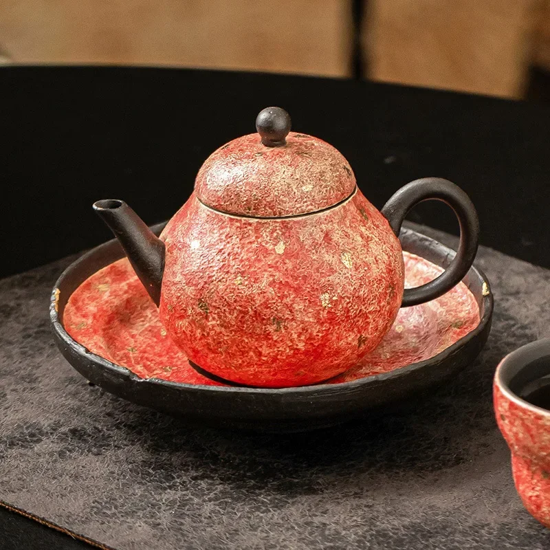 Colored Pottery Teapot Single Pot Multicolor Tea Infuser Cups High-end Household Ceramic Tea Set Anti-scalding Tea Set Gift Box