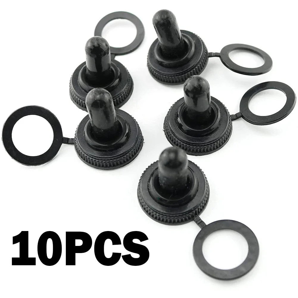 10Pcs Toggle Switch Rubber Resistance Boot Cover Kit 12mm Cap Waterproof Black Cap 24mm Height Electrical Equipment Parts