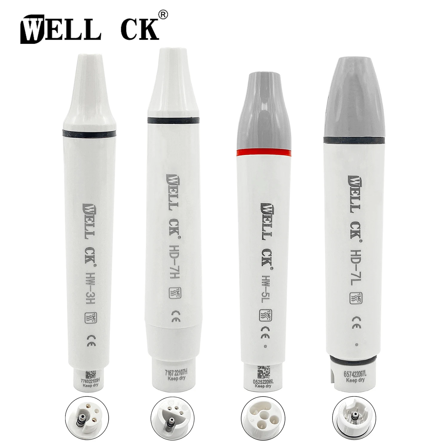 WELLCK Ultrasonic Piezo Scaler Handpiece HD-7H & HD-7L LED Fit for SATELEC DTE Dental Ultrasonic Scalers