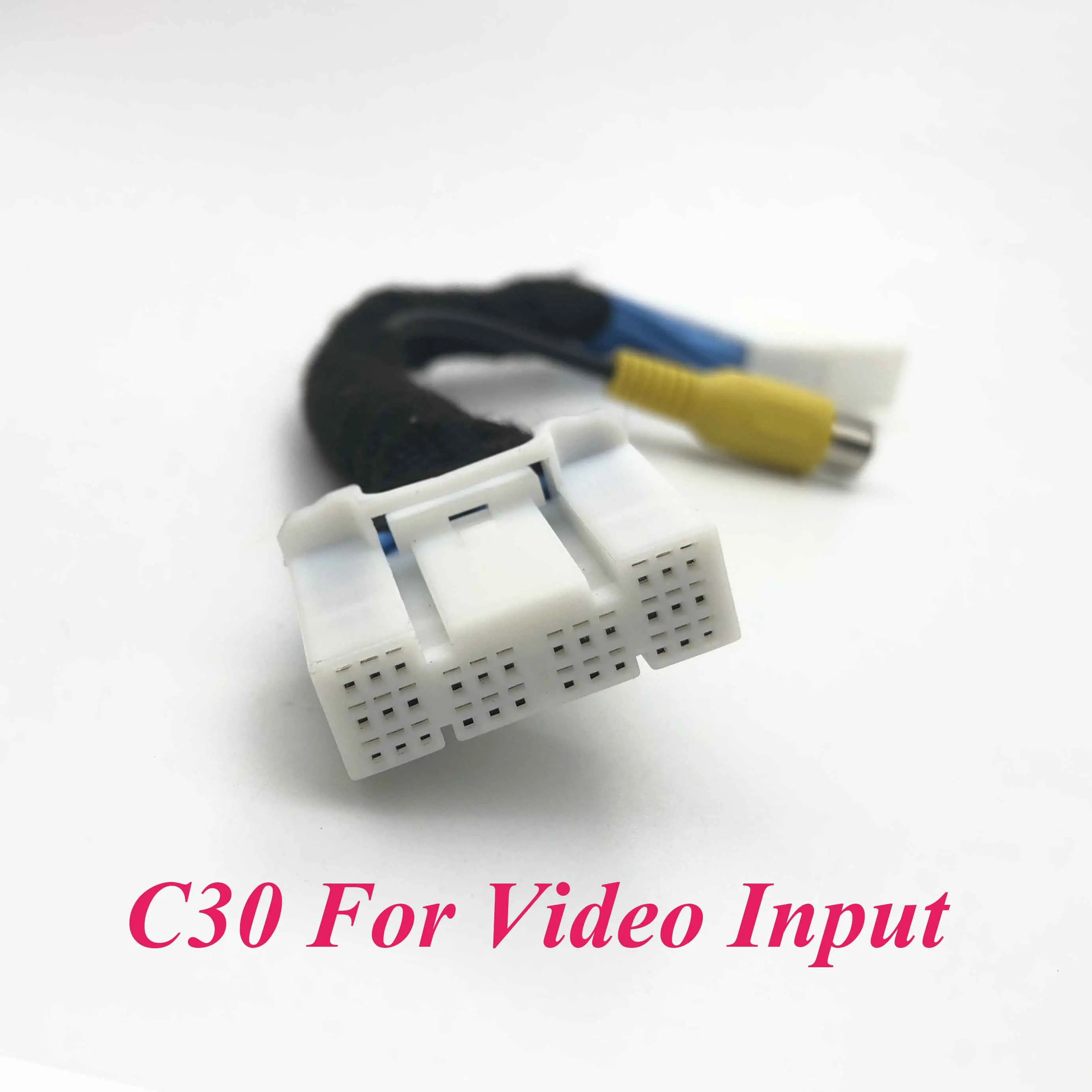 Vkauto C30 pins RCA Video Plug Adapter Cable C28 Trigger Cable For Toyota Tacoma 2020~2023 For Rear View Camera