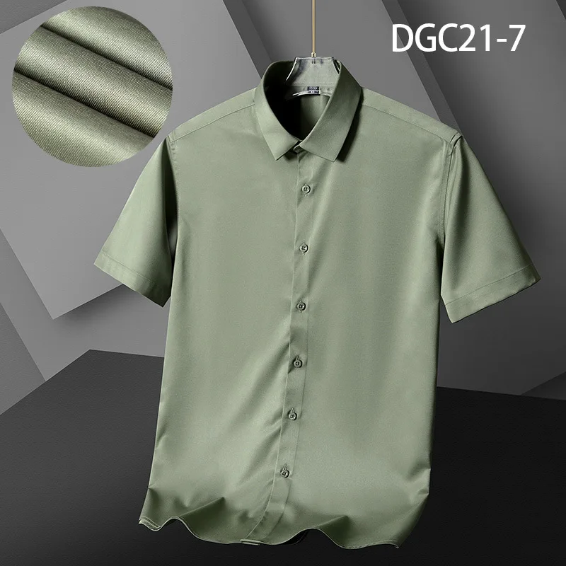 

Micro Stretch 6XL Anti-wrinkle Short Sleeve Shirts for Men White Black Work Shirt Men Long Sleeve Slim Fit Male Social Formal