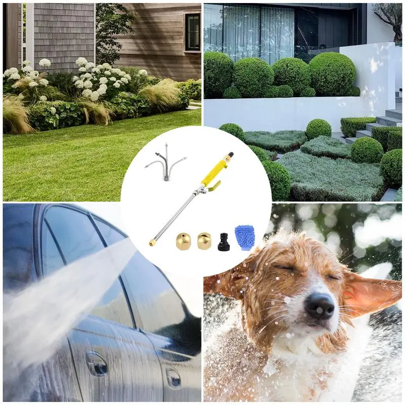 High Pressure Power Washer Spray Guns Nozzle Garden Water Hose Wand With Nozzles & Extension Pipe Car Washing Maintenance Tools