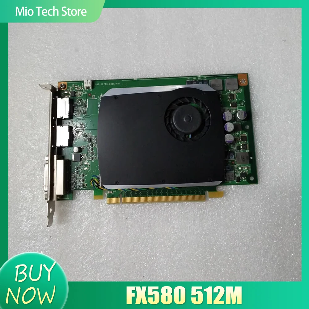 Original For Quadro FX580 512M professional graphics card with dual DP support and 2K high-definition medical card