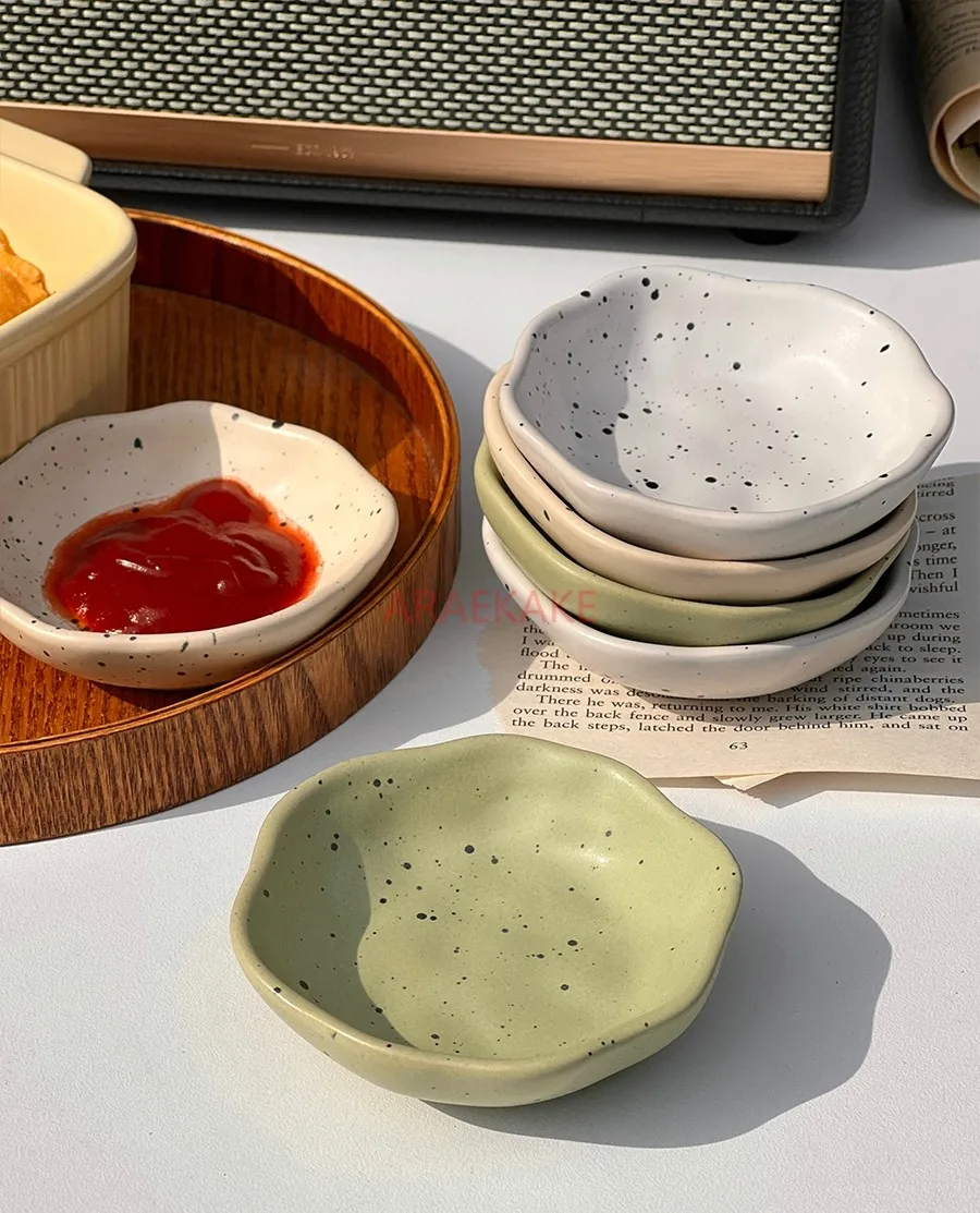 Dishes, household ink splashing tableware, ceramic soy sauce vinegar plates, small salad sauce, tomato sauce dipping seasoning