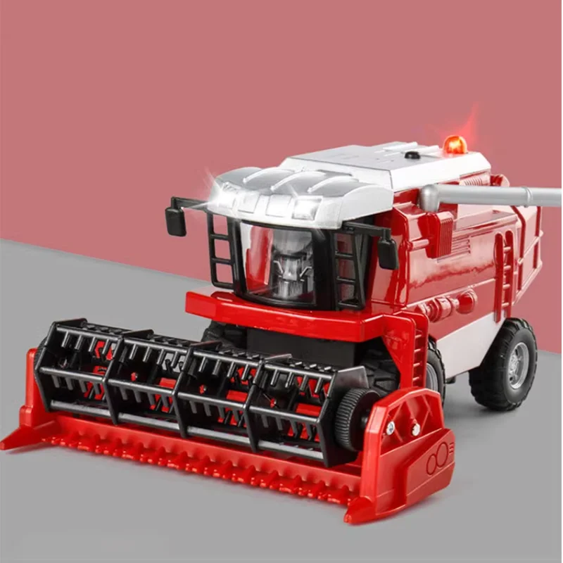 New Agricultural Harvester Farmer Tractor Sound Simulation Alloy Car Model Length 21 cm Static Display Collectible Toy Gift