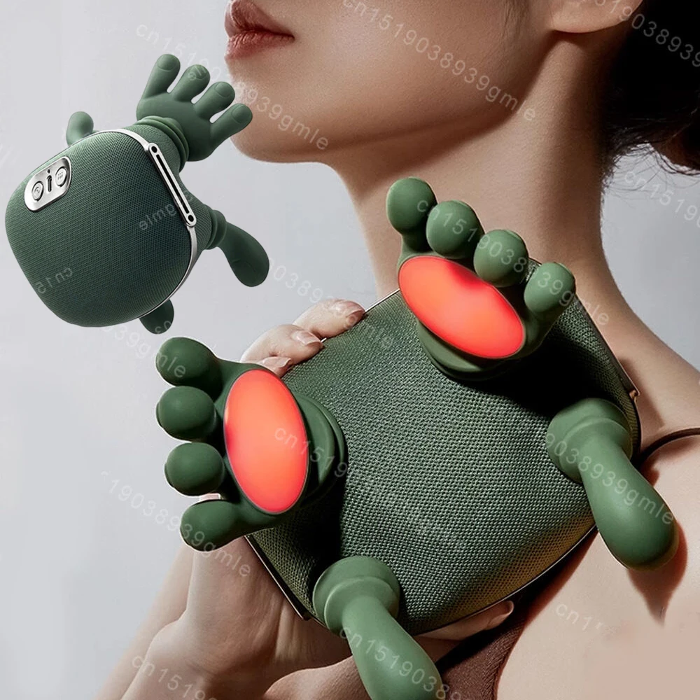 Bionic Nacken- und Schultermassagegerät, rotes Licht, beheizte Halswirbelsäule, Schulter- und Nackenknetmassage, 3-stufige Muskelentspannung ﻿ Schmerzlinderung