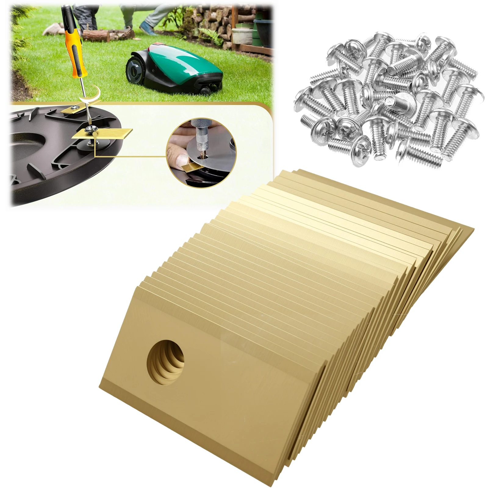 

30Pcs Robotic Lawnmower Blade Replacement for S300 S500i M500 High-quality Stainless Steel Robotic Mower Single Hole Blade