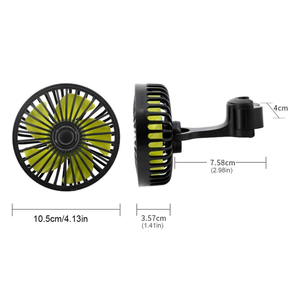 USB سيارة مسند الرأس بالمقعد مروحة 360 تدوير التبريد المقعد الخلفي مروحة السيارة الخلفية مسند الرأس مروحة لجميع السيارات مركبة جيب فان RV شاحنة #6